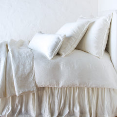 Queen Paloma Duvet Cover in Winter White from Bella Notte Linens