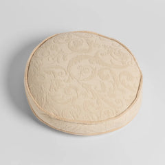 Adele Round Throw Pillow from Bella Notte Linens in the color Natural.