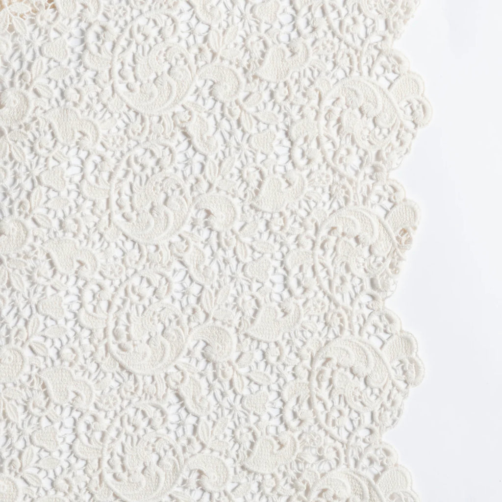 Allora Lace Bolster Cover from Bella Notte Linens in their new color, Natural.