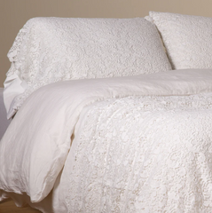 Allora Lace King Pillowcase in White from Bella Notte Linens