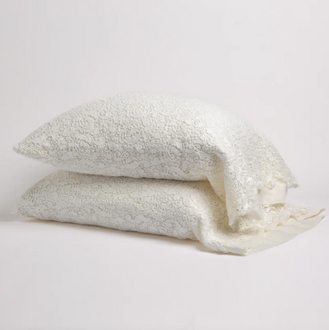 Allora Lace Pillowcase - Winter White - Standard