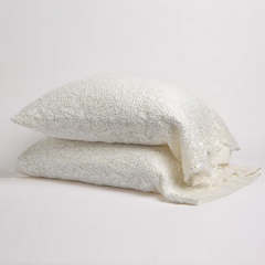 Allora Lace Standard Piloowcases in Winter White from Bella Notte Linens