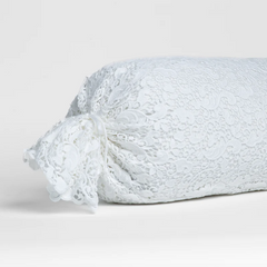 Allora Lace Bolster in White from Bella Notte Linens