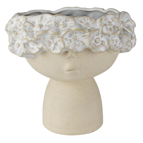 Amelia Vase with Floral Crown - Ceramic