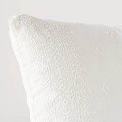 Ines lumbar pillow in winter white from Bella Notte Linens.
