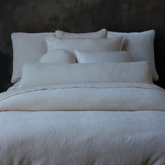 Carmen Deluxe Sham in Bella Notte Linens' newest color, Crema.