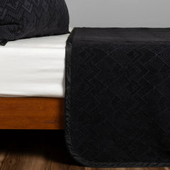 Trettino Bedspread from Bella Notte Linens in the color Corvino.
