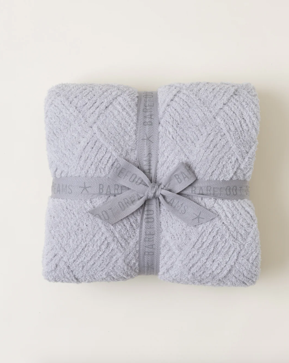 CozyChic Diamond Weave Blanket in Oyster from Barefoot Dreams