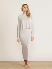 CozyChic Ultra Lite Cropped Mock Neck in Bisque from Barefoot Dreams