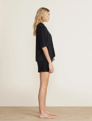 CozyChic Ultra Lite Cropped Short Sleeve Shirt in Black from Barefoot Dreams