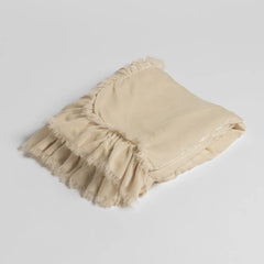 Loulah Baby Blanket from Bella Notte Linens in the color Crema.