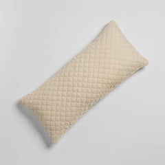 Silk Velvet Quilted Lumbar Pillow from Bella Notte Linens in the color Crema.