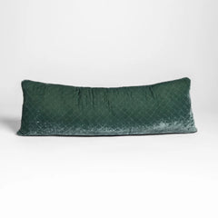 Silk Velvet Quilted Body Pillow from Bella Notte Linens in Eucalyptus.