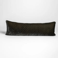 Silk Velvet Quilted Body Pillow from Bella Notte Linens in Fog.