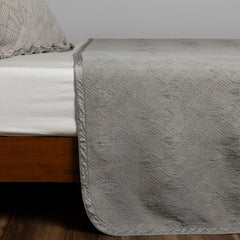 Trettino Bedspread from Bella Notte Linens in the color Fog.