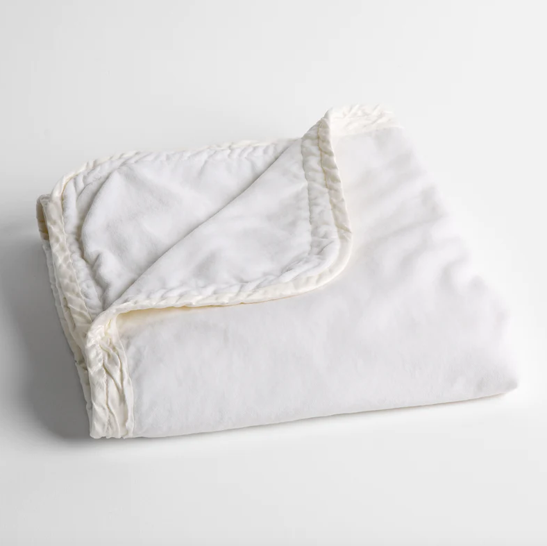 Harlow Baby Blanket in White from Bella Notte Linens