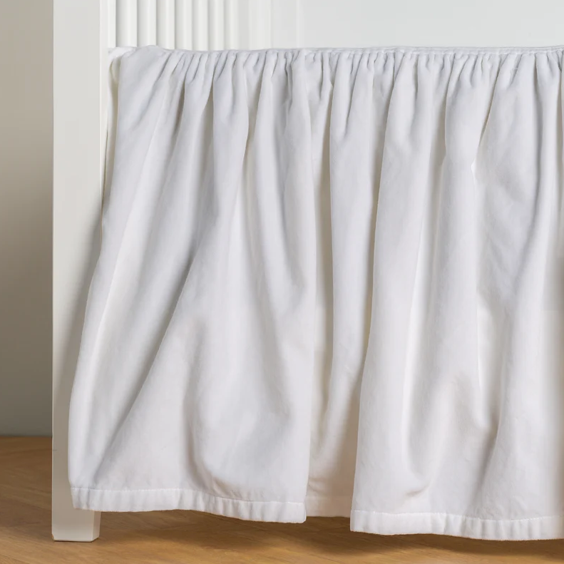 Harlow Crib Skirt in White from Bella Notte Linens