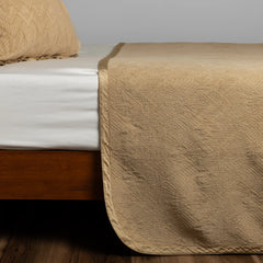 Trettino Bedspread from Bella Notte Linens in the color Honeycomb.