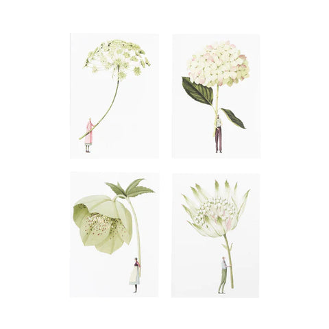 In Bloom Notecards - Green Flowers
