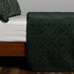 Trettino Bedspread from Bella Notte Linens in the color Juniper.