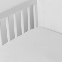 Linen Crib Sheet in White by Bella Notte