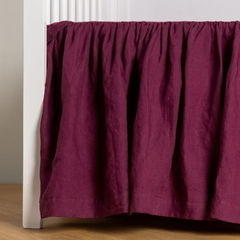 Linen Crib Skirt in Fig from Bella Notte Linens