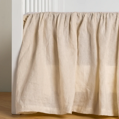 Linen Crib Skirt in Parchment from Bella Notte Linens