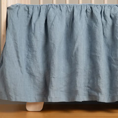 Linen Crib Skirt from Bella Notte Linens in the color Tahoe Blue.