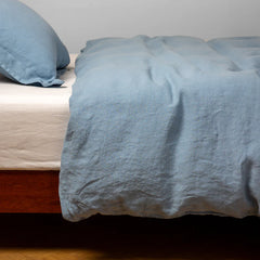 Linen Duvet from Bella Notte Linens in the color Tahoe Blue.