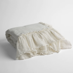 Linen Whisper Baby Blanket in Winter White from Bella Notte Linens