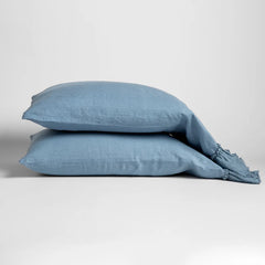 Linen Whisper Pillowcases from Bella Notte Linens in the color Tahoe Blue.