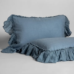 Linen Whisper Shams from Bella Notte Linens in the color Tahoe Blue.