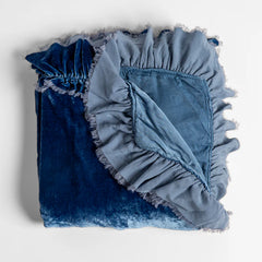 Loulah Throw Blanket from Bella Notte Linens in the color Tahoe Blue.