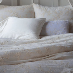 Lynette Luxe Deluxe Sham in Winter White from Bella Notte Linens.