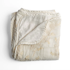 Lynette Throw Blanket in Winter White from Bella Notte Linens