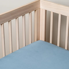 Madera Luxe Crib Sheet from Bella Notte Linens in the color Tahoe Blue.