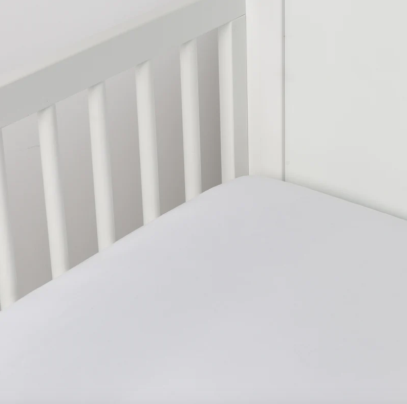Madera Luxe Crib Sheet in White by Bella Notte