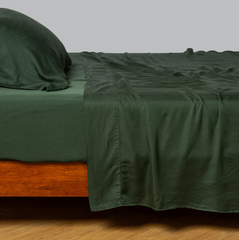 Madera Luxe Fitted Sheet in Juniper from Bella Notte Linens
