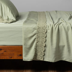 Madera Luxe Flat Sheet with Donella Lace