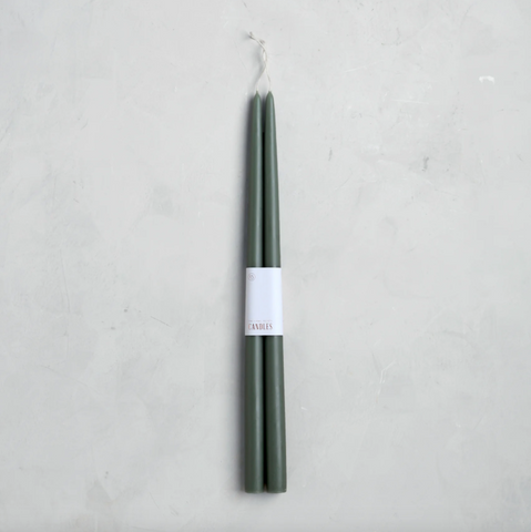 Moss Taper Candles