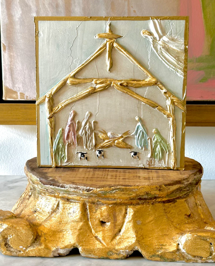 Nativity Scene Wood Panel from Debra Hewitt Art