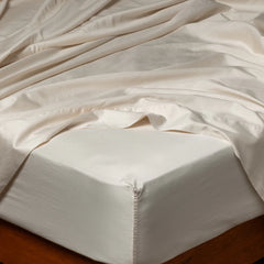 Bria Fitted Sheet in Natural from Bella Notte Linens.