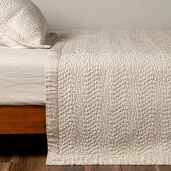 Cirillo Coverlet in Natural from Bella Notte Linens.