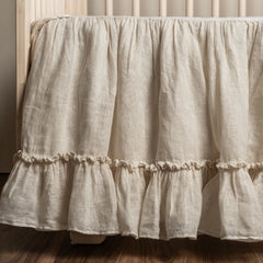 Linen Whisper Crib Skirt from Bella Notte Linens in the color Natural.