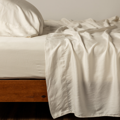 Madera Luxe Flat Sheet from Bella Notte Linens in the color Natural.
