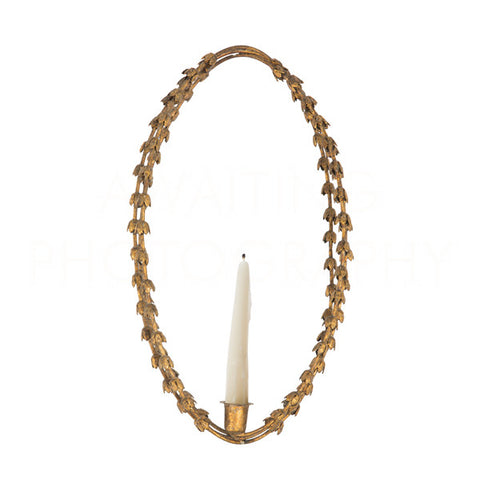 Oval Garland Falling Leaf Candle Sconce
