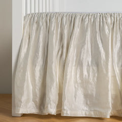 Winter White Crib Skirt in Paloma from Bella Notte Linens