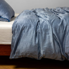 Paloma Duvet from Bella Notte Linens in the color Tahoe Blue.