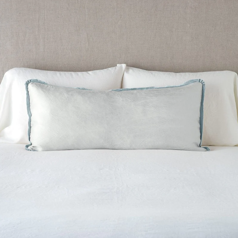 Paloma Lumbar Throw Pillow in Cloud from Bella Notte Linens