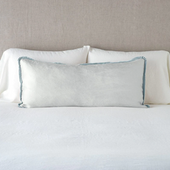 Paloma Lumbar Throw Pillow in Cloud from Bella Notte Linens